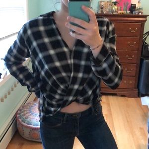 Black and White Plaid Shirt
